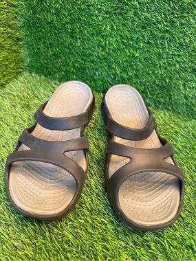 Crocs Women's Meleen Twist Black,Gray  Slide Sandals size 8